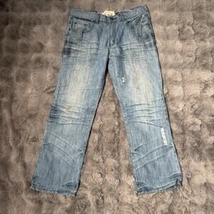 FUSAI Jeans Men’s Size 34x30 Med Wash Denim Jeans Y2K Vintage